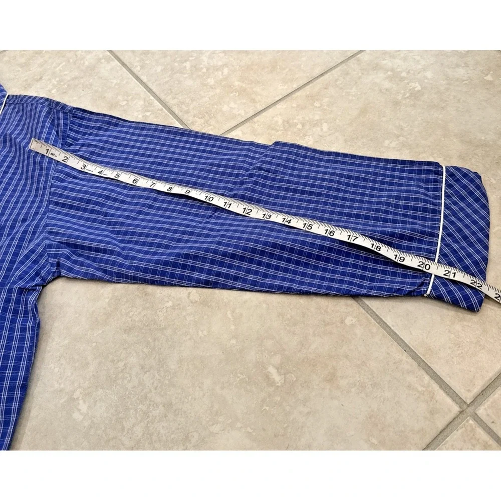 VTG Victoria's Secret Pajama Set Blue Plaid Sz L Long Sleeve Y2K 1999 Monogram